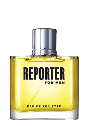 A bottle of Reporter for man Eau de Toilette.