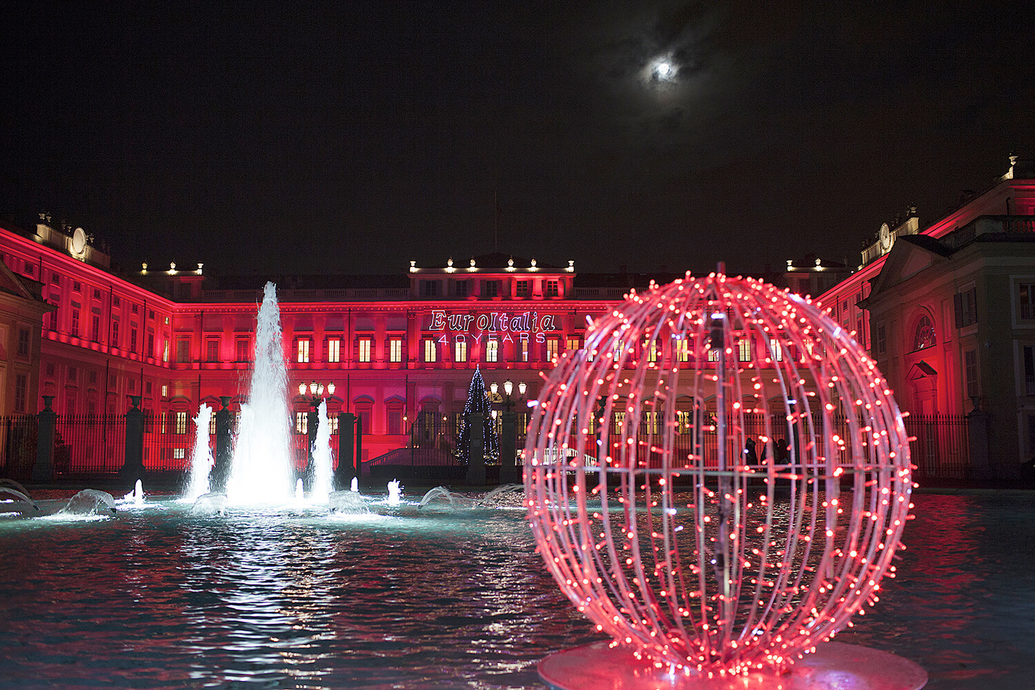 The exteriors of the Royal Villa of Monza during Euroitalia's celebrations.